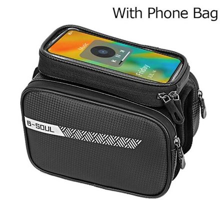 Cykelöverrörspåse, Sadelväska MED TELEFONFACK MED TELEFON