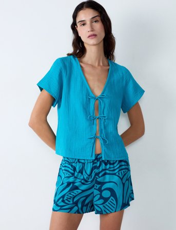 Etam Erin - Pyjama Shirt - Blue - M