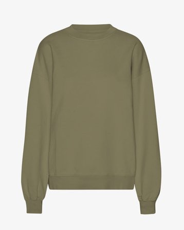 Organic Oversized Crew - Dusty Olive - Female - XS