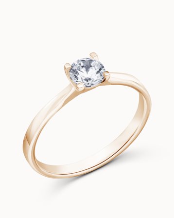 Solitairering Amber 18K Rosaguld Naturlig Diamant 0.50 Carat - Forlovelsesringe & Vielsesringe hos Vanbruun