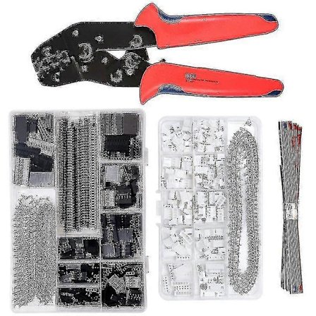Dupont Crimpværktøj Awg26-18, Dupont Ratchet Crimpning Med 1550stk Dupont Han / Hun Pin-stik 0,1-1,0mm Og 460stk Jst-stik Til 2,54mm