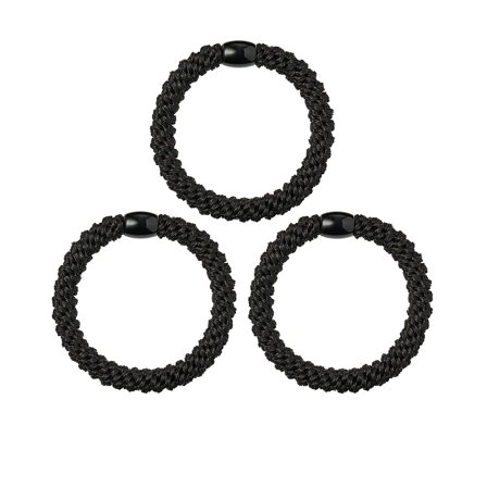 KICKS Beauty Woven Hair Tie Black 3 Pak, Hår, Hårpynt, Hårelastikker