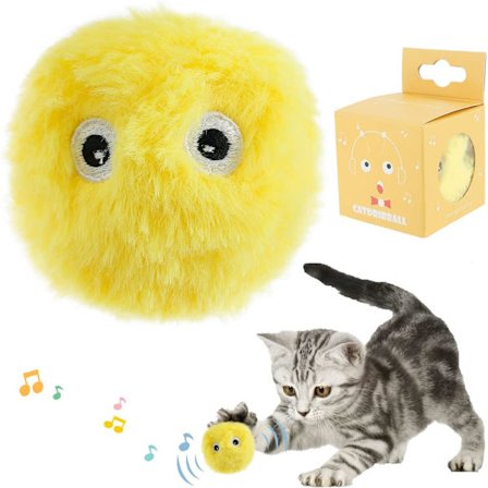 Interaktivt kattelegetøj med fugl, frø og cricket, plys kat til jagt