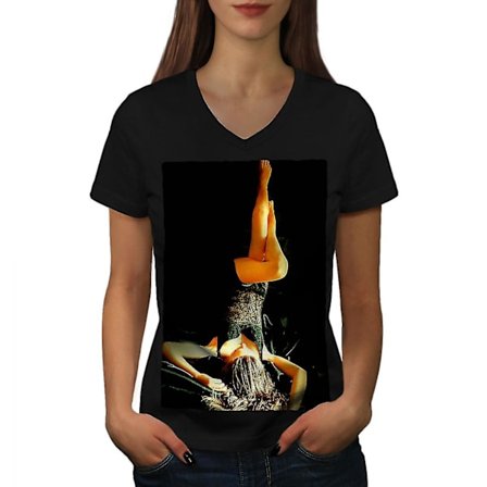 Kvinna naken het modell kvinnor T-shirt