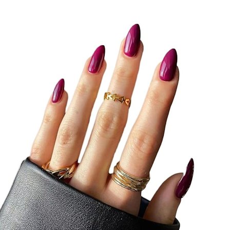 Medellånga falska naglar Bärbara falska naglar Diy enfärgade tryck på naglar # 3