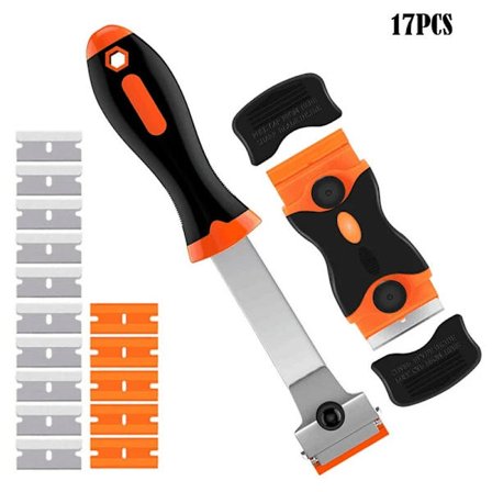 【PP】 Glaskeramisk kogepladeskraber, vinduesskraber, til glaskeramik, induktionskogeplade, bil, glas, spejl, klistermærke, rengøring ((plast) 2 stk. 