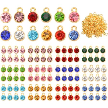 Kristallisyntymäkiviriipukset - 96 pyöreää kristallia korujen valmistukseen - korvakorut, rannekoru, kaulakoru - 12