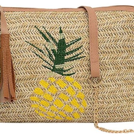 Chic flätad axelväska i ananas