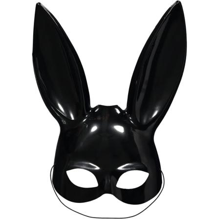 IC amscan 9918082 - Voksen Halloween Sort Kanin Halvmaske med Elastisk Slips