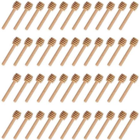 Pakke med 100 Mini Træ Honning Skeer 8cm Honning Pinde Rør