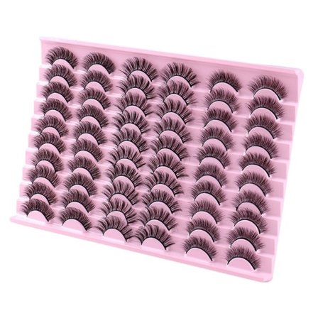 Russiske Strip Volume Eyelashes DD Curl Wispy Fluffy Falske Øyenvipper Ser Ut Som Vippeextensions Natural-Lashes Pakke 6