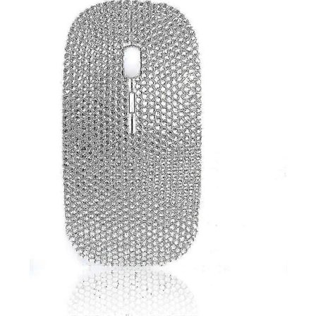 10 Ones Design Bling Trådløs Mus Glitrende, Sølv Rhinestone Glitter Trådløs Datamus Med