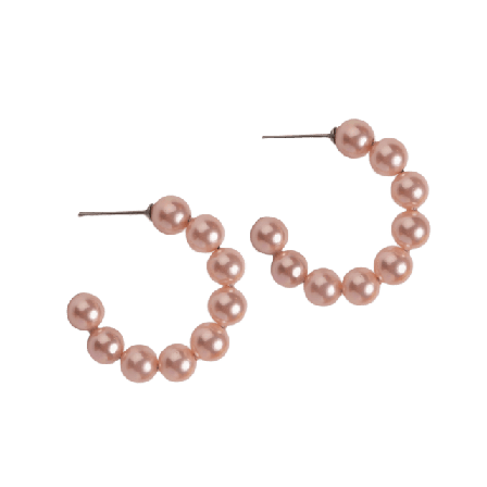 pfgSTOCKHOLM Belle Pearl Hoop Örhänge Rosa Örhängen Unisex ONESIZE