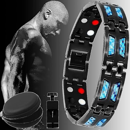Titanium Power Magnetic Armband Carbon Blue Therapy Fit Plus Magnetotherapy Body Firming Armband