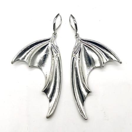 Örhängen Fladdermus Bat Wing Fladdermus Halloween Silver