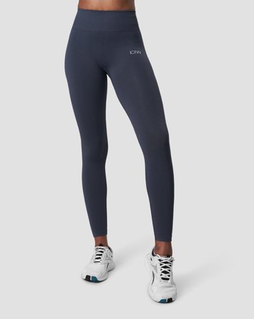 ICANIWILL - Ribbed Define Seamless Tights Smokey Blue Wmn - Träningstights - Dam - Träningskläder från ICIW