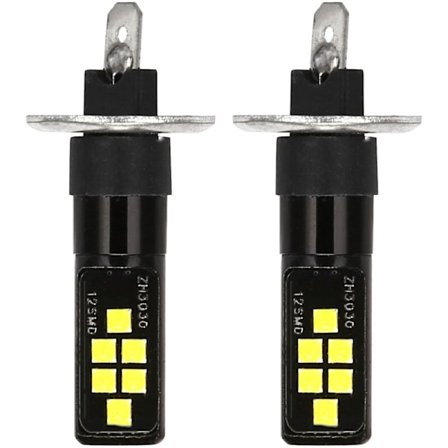 2 stk. 12V-24V 12Smd Bil LED-pære H1 3030 Chipset, 194 W5W LED-pære til tågelygter Hvid