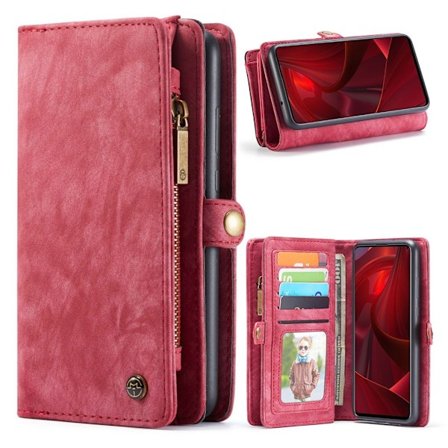 CaseMe Samsung Galaxy A51 Zipper Wallet kotelot - Punainen