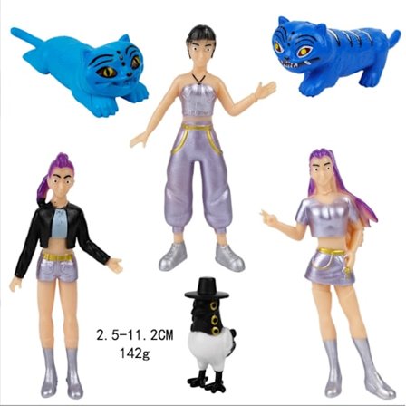 MINISO 5 st Kpop Demon Hunters Actionfigurer Set - Derpys, Tiger, Rumi, Mira, Zoey Dolls Gift
