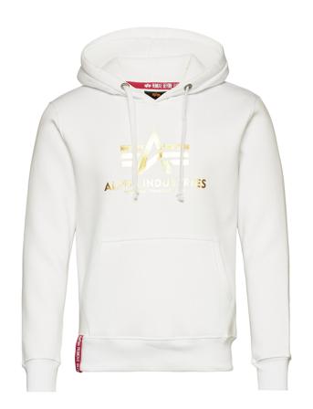 Basic Hoody Foil Print Hoodie Trøje Hvid Alpha Industries