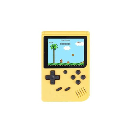 500-in-1 Retro Kannettava Pelikonsoli, jossa 500 Klassista Peliä Sisäänrakennettuna Keltainen