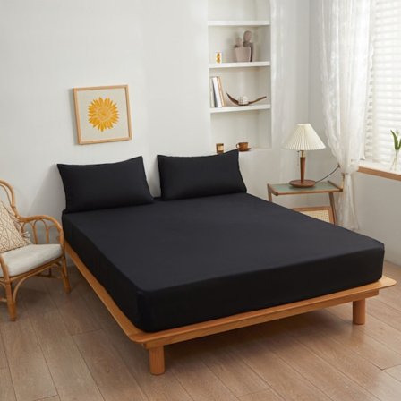 Sort Lagen 180x200cm Sort Mikrofiber Ekstra Dyb Lomme 2