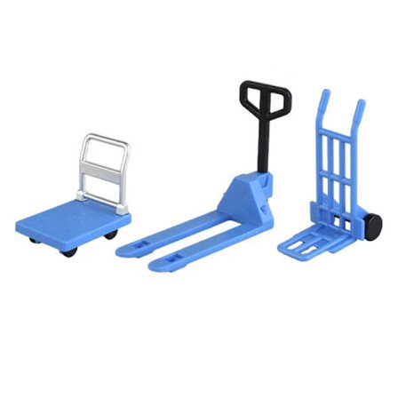 Miniature Dukkehus Tilbehør Platformsvogn Gaffeltruck Håndkærre Sæt Dukkehus Scene Ornament Mini Flad Vogn Palle Truck Dolly Sækkevogn Simula_ma