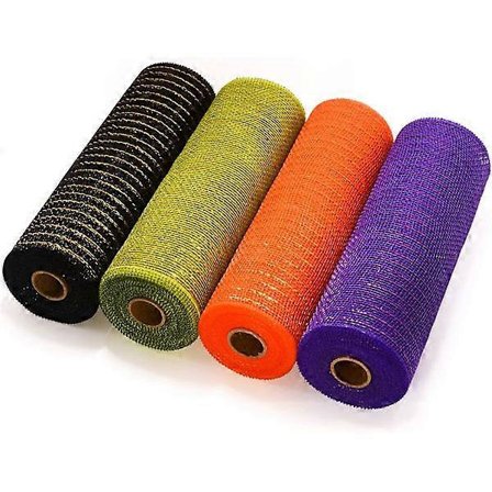 Deco Mesh 10 tommer x 10 Yards Hver Rull, Metallisk Folie Poly Mesh, Håndverksutstyr