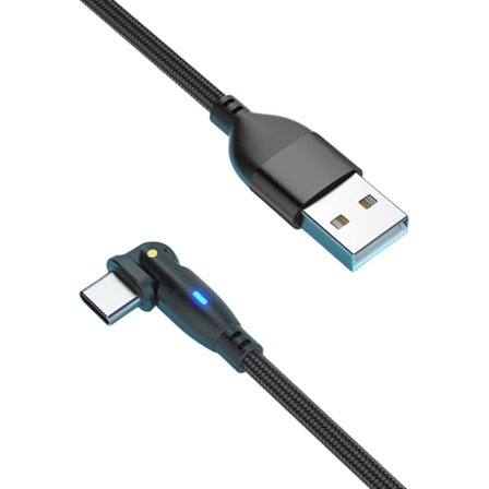 180 graders roterende USB til Type C hurtigladekabel datakabel for smarttelefoner og nettbrett