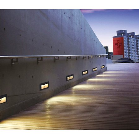 Ulkoseinään upotettava seinävalaisin liiketunnistimella - 6 W - LED IP65 - Vedenpitävä - 3000 K - Lämmin valkoinen - Alumiini - Tummanharmaa