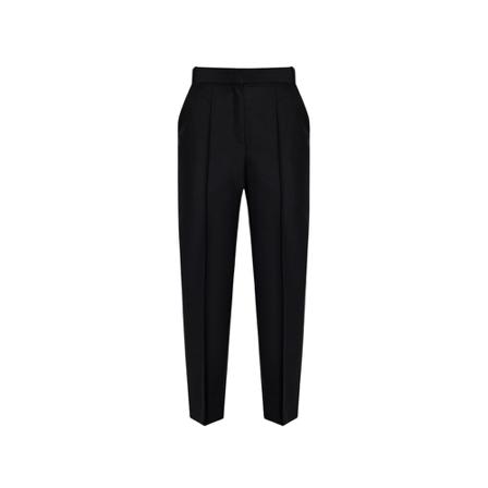 Tory Burch, Wool pleat-front trousers Zwart, Dames, Maat:XS