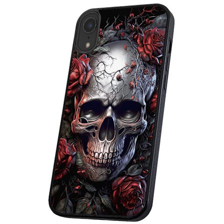 iPhone X/XS - Skal/Mobilskal Skull Roses
