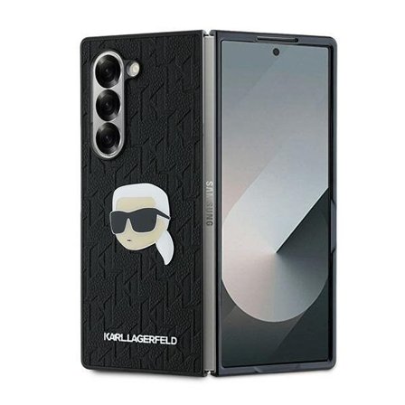 Karl Lagerfeld Saffiano Monogram Head Pin Case for Samsung Galaxy Z Fold 6 - musta