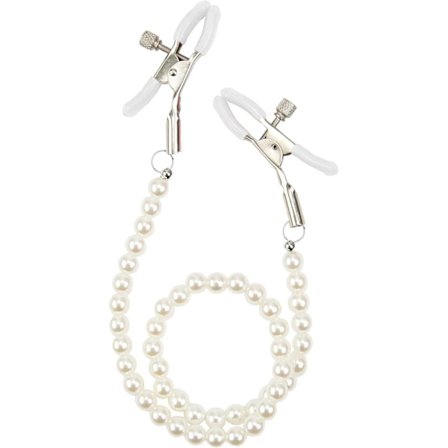 Pearl Nipple Clamps for Kvinner Justerbare Rustfritt Stål Pearl Kroppskjeder Nipple Klips Ikke-piercing Kroppssmykker Hvit