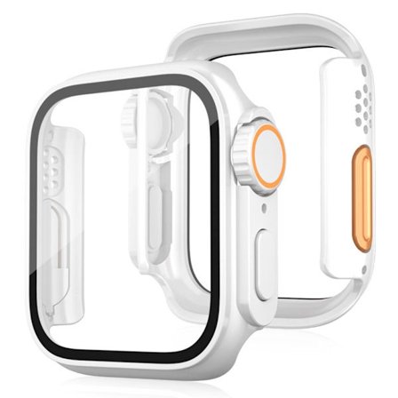Apple Watch Series 10 46mm Stötskyddande klockfodral Skyddshölje med film av härdat glas - Vit