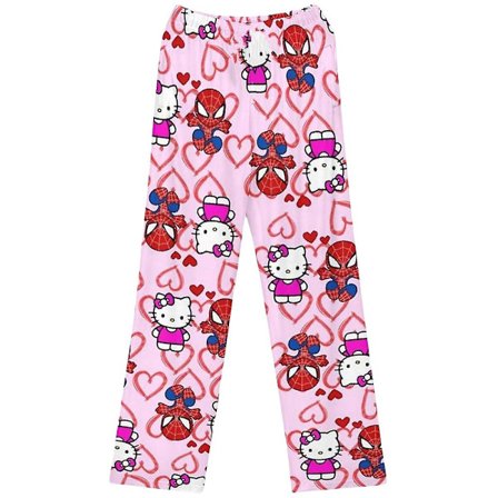 Dame og Pige Cartoon Pyjamasbukser Natøj Søde Kitty Cat Spiderman Trykt Sleepwear Loungewear Bukser