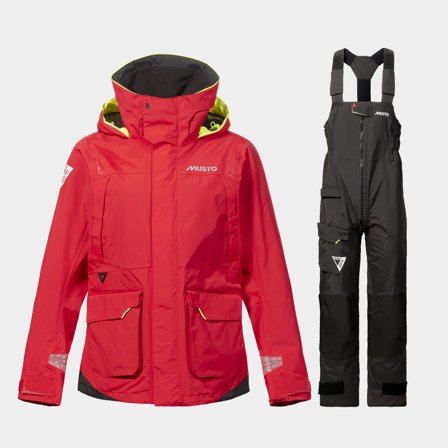 Komplet sztormiaków Musto BR1 Channel, True Red + Black, damski, Small (UK 10) - Jachtowa