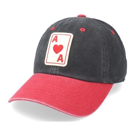 American Needle - Zwart unconstructed Cap - Anahiem Aces Archive Black/Dark Red Dad Cap @ Hatstore