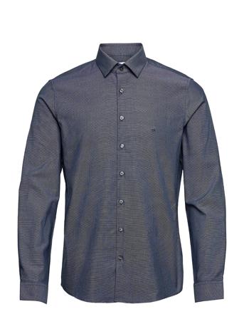 Structure Easy Care Slim Shirt Blue Calvin Klein
