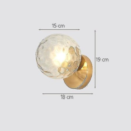 Wall Moon Glass Lamp Iron Modern Decorative Stairs Light