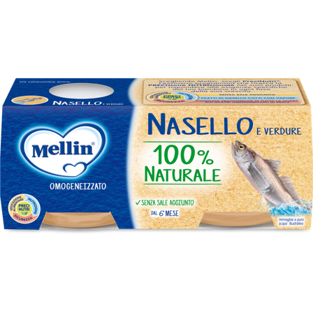 Mellin Omogeneizzato Nasello 2X80g 6Mesi+