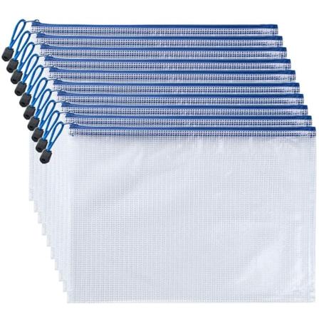 10 st dragkedjeförvaringspåsar, dragkedjepåse, PVC-dokumentpåse med dragkedja