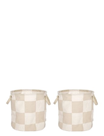 OYOY Living Design Chess Storage Basket Medium - Set Of 2 - Beige - ONE SIZE