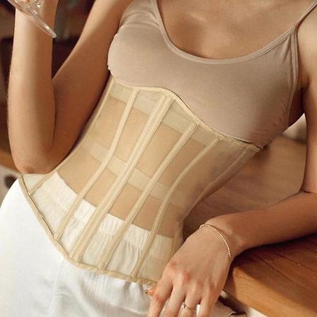 Korsetti Naisille L pin kyv Seksik s Mesh Vy t r n Muotoileva Vy Bandage Rintaliivin Alla Naisille High Street Hoikka Lady Kehon Muotoilija Aprikoosi 