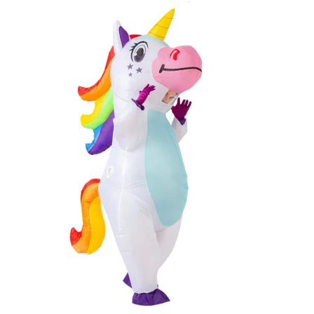 Creations Oppustelig Enhjørningedragt Full Body Unicorn Air Blow-up Deluxe Halloween-kostume - Voksenstørrelse 150-190 cm