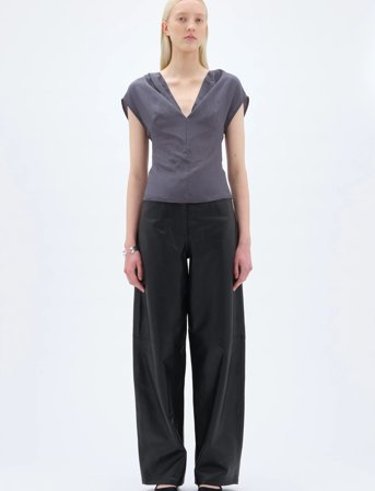 REMAIN Birger Christensen Cocoon Leather Pants - Black - 34