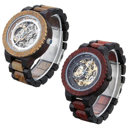 BOBO BIRD R05 Herre Træ Luminous Hånd Armbåndsure Mekanisk Ur