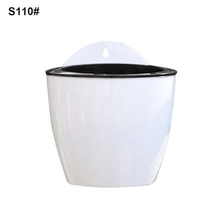 Självbevattnande blomkruka väggmonterad harts plast planter hållbar för trädgård balkong(S)