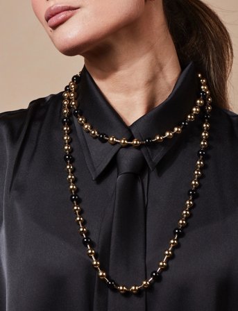 Bud to rose Eclipse Long Necklace Ivory/Gold - Gold - ONE SIZE