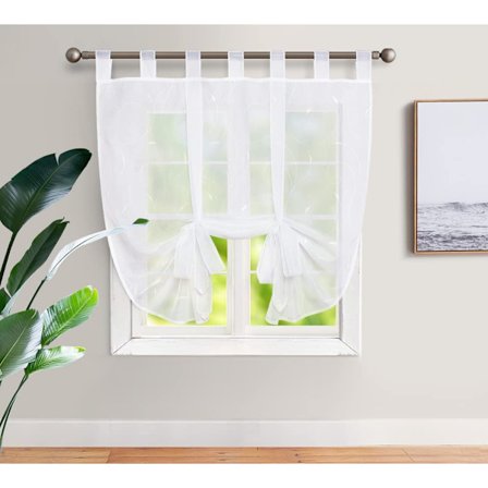 Hvid, 120cmx140cm Vinduesgardin Broderi Romerske Gardiner Voile